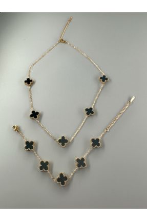 گردنبند جواهر مشکی زنانه استیل ضد زنگ کد 779226717