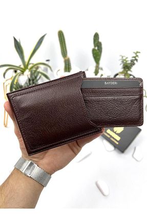 کیف پول قهوه ای مردانه ابعاد کوچک bayderi - کد 266869364