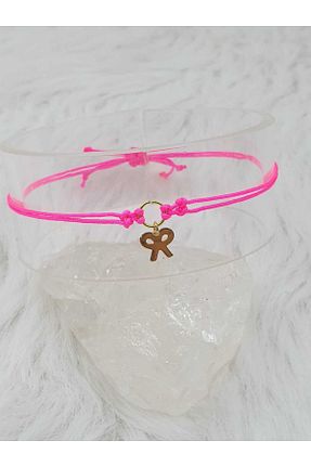 دستبند جواهر صورتی زنانه روکش طلا HAPPY HANDMADE - کد 779290457