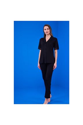 ست لباس راحتی مشکی زنانه ساده Pjs Pijama - کد 779565991