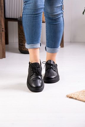 کفش کژوال مشکی زنانه چرم خالص Mammamia - کد 779586963