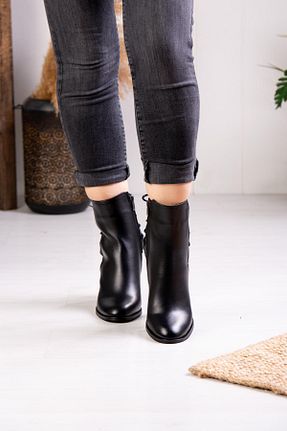بوت / نیم بوت مشکی زنانه چرم خالص ALBİNİ - کد 779588525