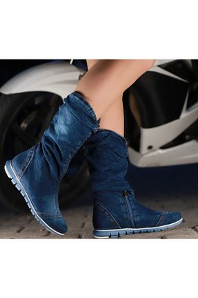 بوت / نیم بوت آبی زنانه پاشنه ضخیم StarBlueMooN - کد 97557293