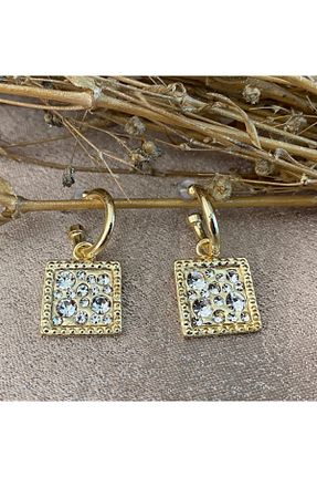 گوشواره جواهر زرد Markiz Takı - کد 97577531