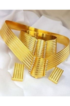 ست جواهر طلائی مردانه روکش طلا Newelry - کد 93864369
