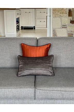 کوسن و روکش کوسن طوسی مخمل Pura Home Collection - کد 82124646