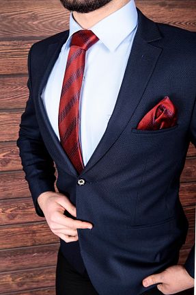 کراوات قرمز مردانه میکروفیبر BZN - کد 98087729