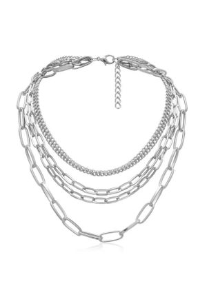 گردنبند جواهر زنانه روکش نقره کد 98064430
