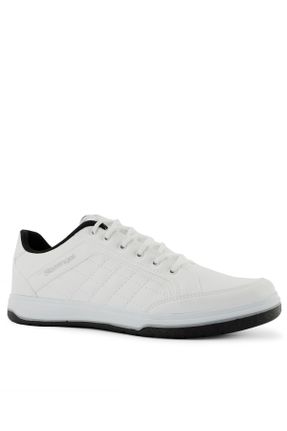 کفش پیاده روی سفید مردانه پارچه ای چرم مصنوعی کد 98357759