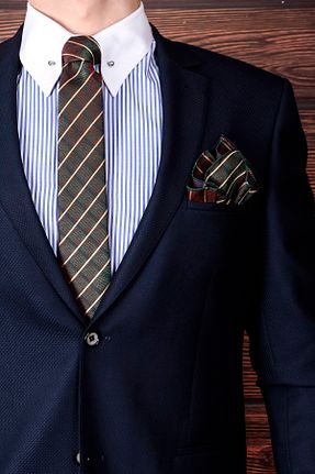 کراوات سبز مردانه میکروفیبر BZN - کد 98558475