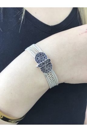 دستبند نقره سفید زنانه 925 عیار Midyat Artuklu Gümüşçülük - کد 98830034