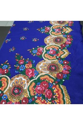 شال آبی زنانه پنبه ای romans yöresel - کد 99189016