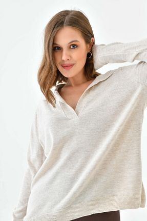 پلیور نباتی زنانه ساده Perryes - کد 779054920