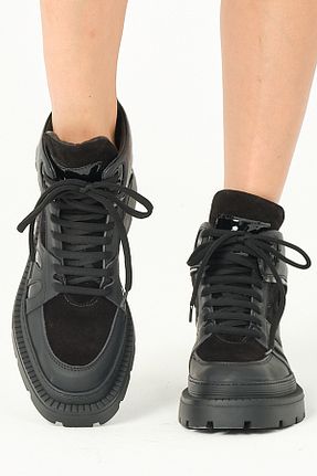 بوت / نیم بوت مشکی زنانه چرم خالص Madam Kifi - کد 779311870