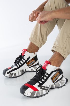 کفش کژوال سفید مردانه پارچه نساجی پاشنه کوتاه ( 4 - 1 cm ) پاشنه ساده کد 779324307