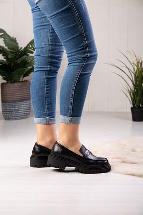 کفش کژوال مشکی زنانه چرم خالص ALBİNİ - کد 779591312