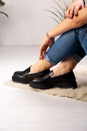 کفش کژوال مشکی زنانه چرم خالص ALBİNİ - کد 779591312