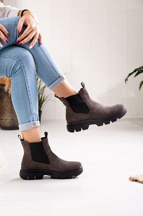بوت / نیم بوت طوسی زنانه چرم خالص Legero - کد 779593128
