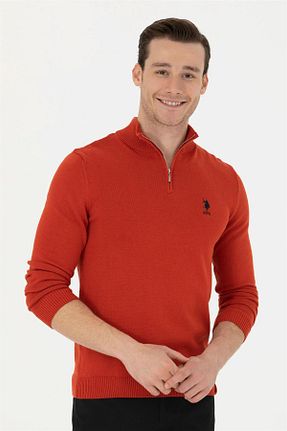 پلیور نارنجی مردانه ساده U.S. Polo Assn. - کد 779722223
