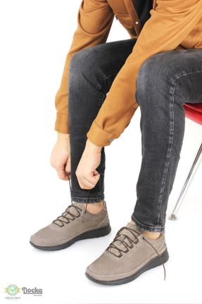 کفش کژوال طوسی مردانه چرم طبیعی پاشنه کوتاه ( 4 - 1 cm ) پاشنه ساده کد 779885705