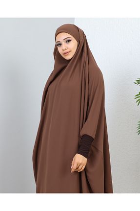 کلاه و ابایا قهوه ای زنانه بافتنی Genel Markalar - کد 779964152