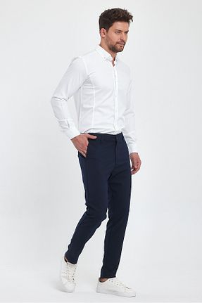 شلوار سرمه ای مردانه کتان ukdwear - کد 779747623