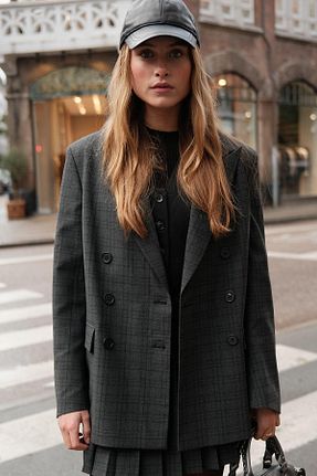 کت حجاب طوسی زنانه Blazer Manuka - کد 779989426