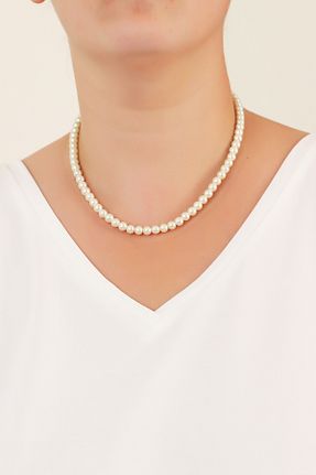 گردنبند جواهر سفید زنانه مروارید Shaya Concept - کد 779773266