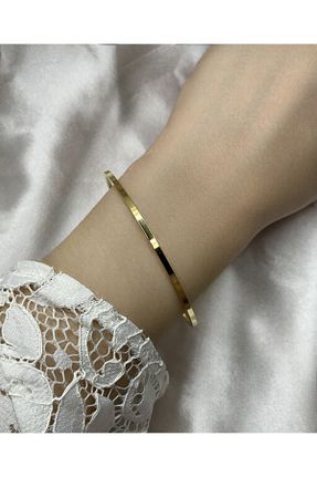 دستبند استیل (فولاد) طلائی زنانه استیل (فولاد) ismim bijuteri - کد 779974695