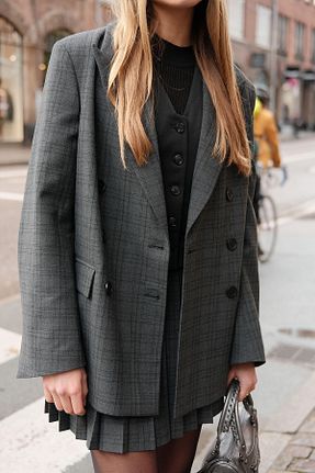 کت حجاب طوسی زنانه Blazer Manuka - کد 779989426