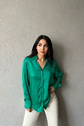 پیراهن سبز زنانه رگولار Seda Yalçın Atelier - کد 780071733