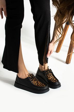 کفش لوفر مشکی زنانه چرم خالص MODELLE SHOES - کد 780239325