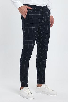 شلوار پارچه ای سرمه ای مردانه فاق نرمال ukdwear - کد 780241338