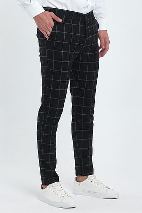 شلوار پارچه ای مشکی مردانه فاق نرمال ukdwear - کد 780240594