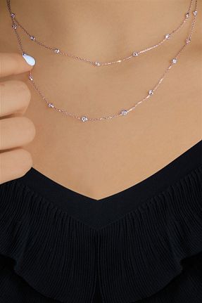 گردنبند نقره صورتی زنانه 925 عیار Ziu - کد 97554213