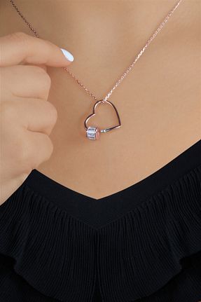 گردنبند نقره صورتی زنانه 925 عیار Ziu - کد 97584982