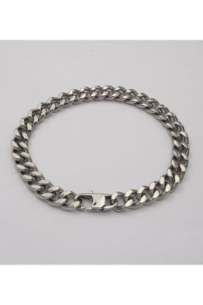 دستبند استیل سفید مردانه فولاد ( استیل ) کد 780389374
