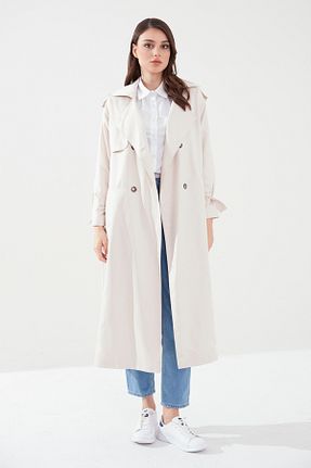 ترنچکت بژ زنانه پنبه ای Heggo - کد 780577884