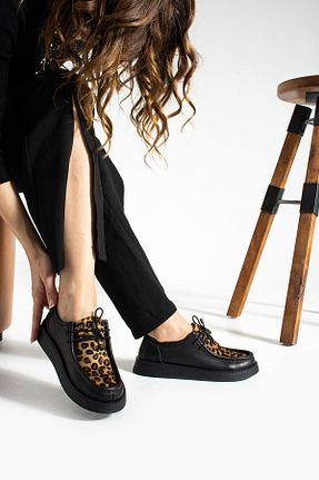 کفش لوفر مشکی زنانه چرم خالص MODELLE SHOES - کد 780239325