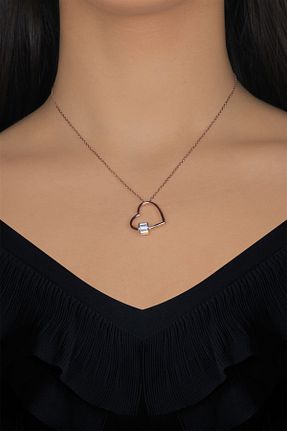 گردنبند نقره صورتی زنانه 925 عیار Ziu - کد 97584982