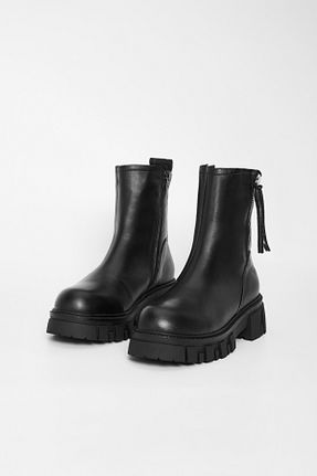 بوت / نیم بوت مشکی زنانه چرم خالص Valmenti - کد 780387374