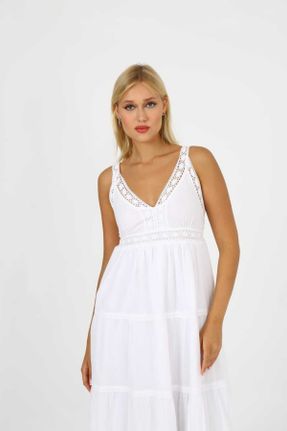لباس سفید زنانه بافتنی رگولار کد 780623571