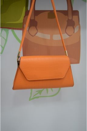 کیف دوشی نارنجی زنانه چرم مصنوعی کد 780523370