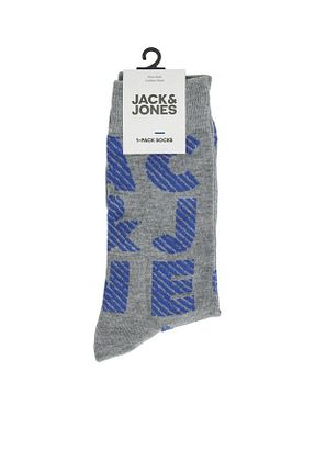 جوراب طوسی مردانه پنبه ای Jack & Jones - کد 767553803