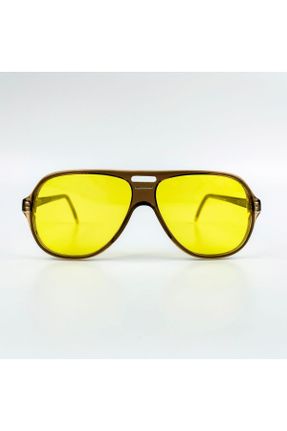 عینک آفتابی زرد زنانه 54 UV400 استخوان قطره ای کد 780670578
