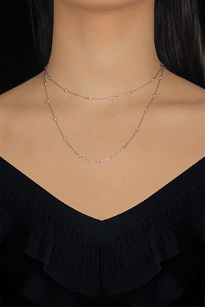 گردنبند نقره صورتی زنانه 925 عیار Ziu - کد 97554213