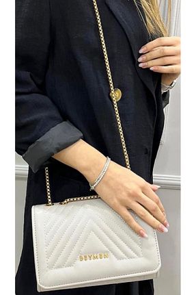 کیف دوشی طوسی زنانه چرم مصنوعی TUĞBALİ - کد 780268243