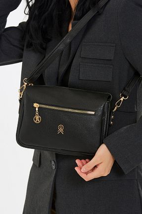 کیف دوشی مشکی زنانه چرم مصنوعی minebag - کد 779067914