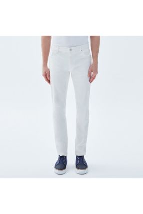 شلوار جین سفید مردانه پاچه رگولار کد 780681444