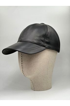 کلاه مشکی زنانه چرم خالص emybox - کد 780706545